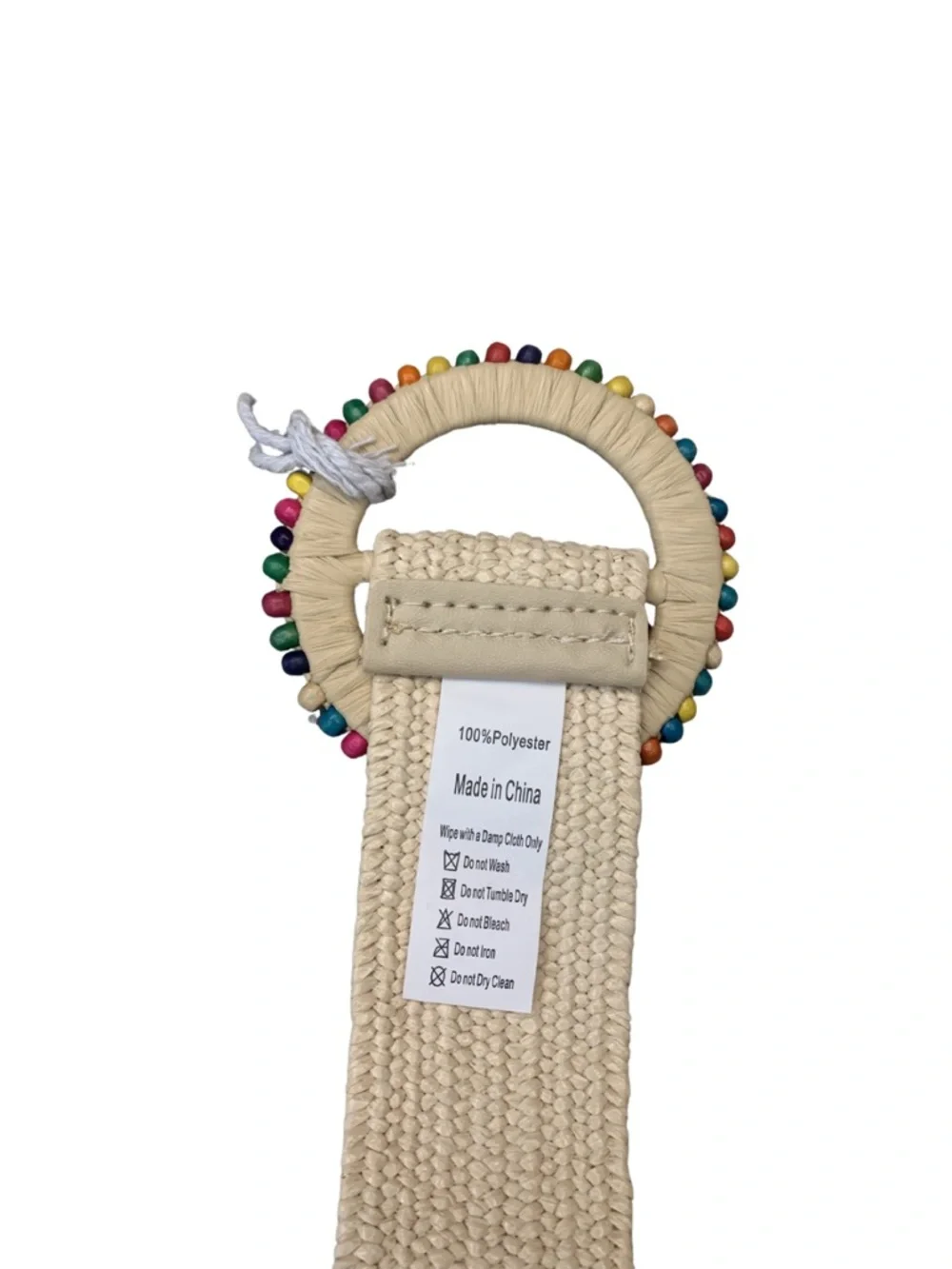 2/$30 Haute Hippie Belt Beige Tan Colorful L/XL Adjustable Resortwear Boho Vacay
